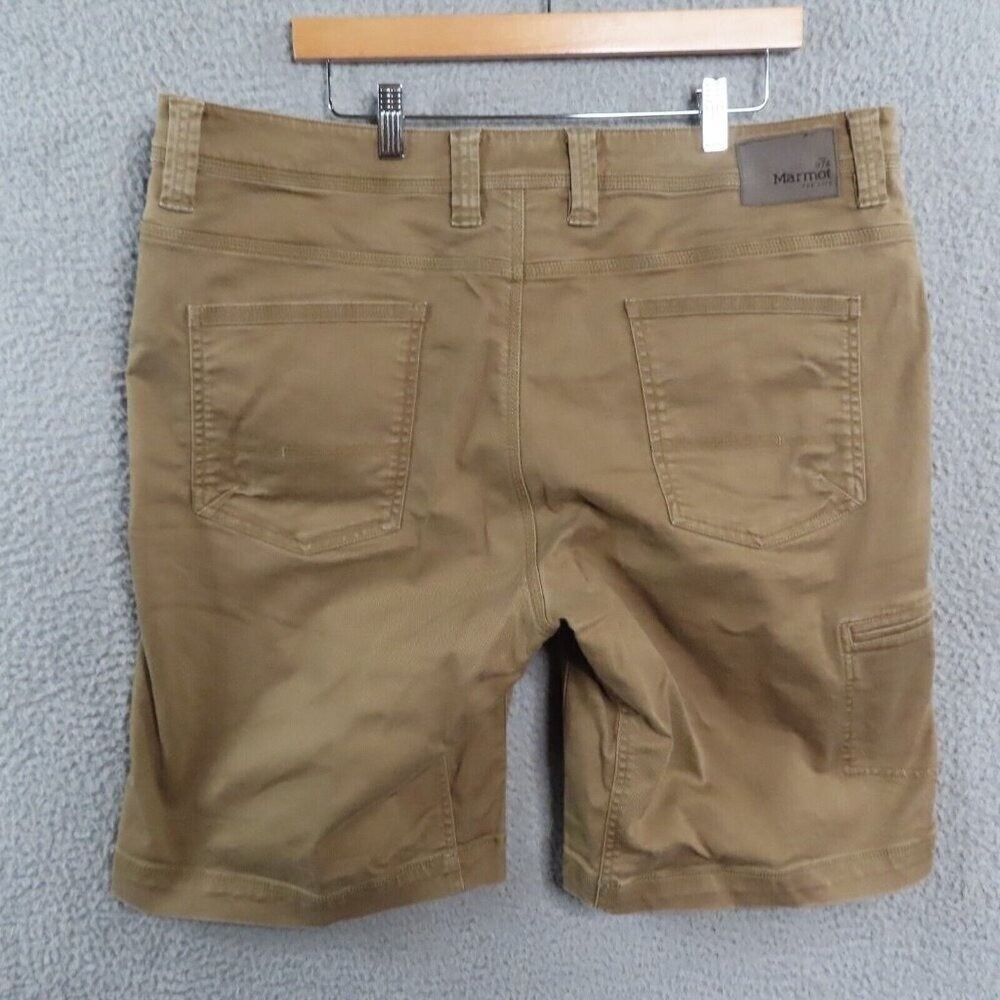 Marmot Shorts Men 40 Casual Chino Zip Cotton Brown Pockets Outdoor Hike - Picture 3 of 10